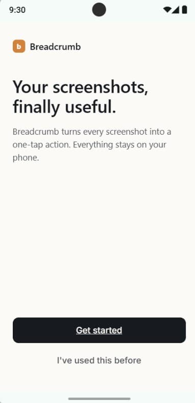 Onboarding screen